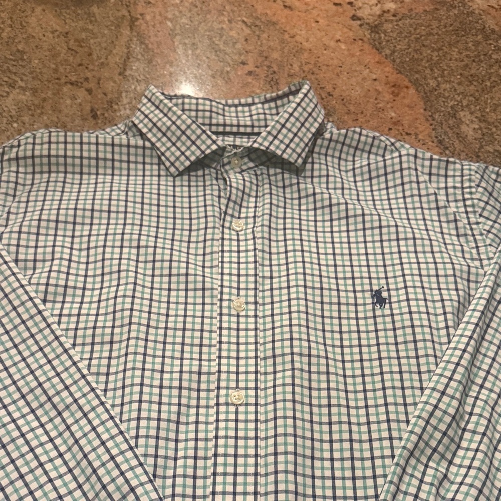 Ralph Lauren White and Blue Checkered Shirt